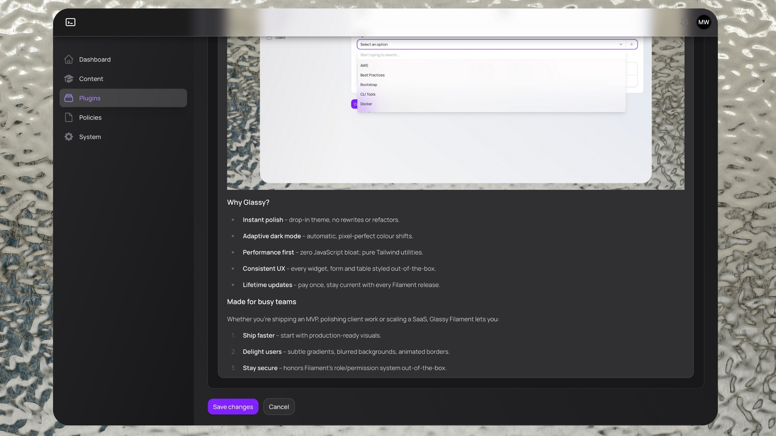 Photo of Glassy Filament Theme