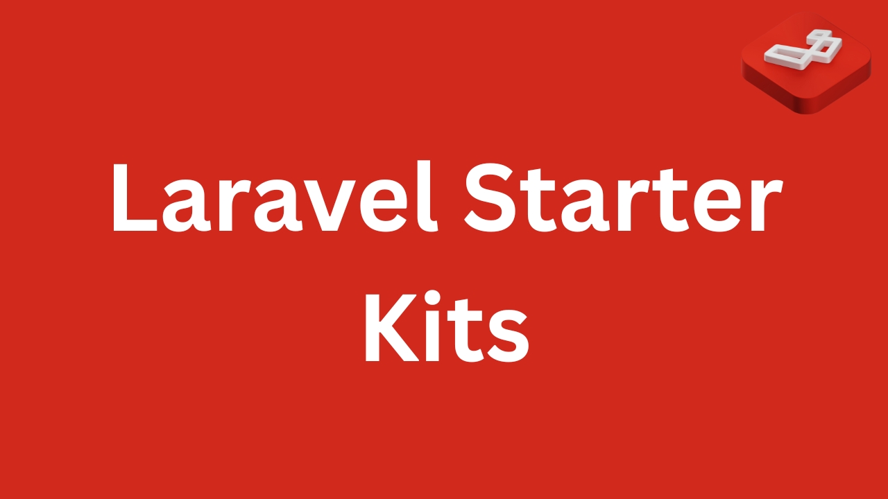 Red background with white text "Laravel Starter Kit"