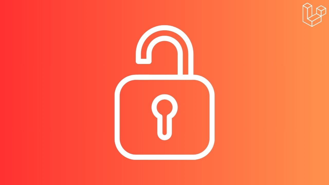 Photo with gradient red/orange background and lock icon centered in the photo.